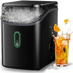 Silonn Nugget Ice Maker Countertop, Pebble Ice Maker with Soft Chewable Ice, Black