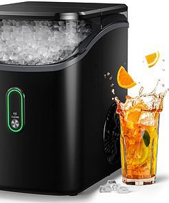 Silonn Nugget Ice Maker Countertop, Pebble Ice Maker with Soft Chewable Ice, Black
