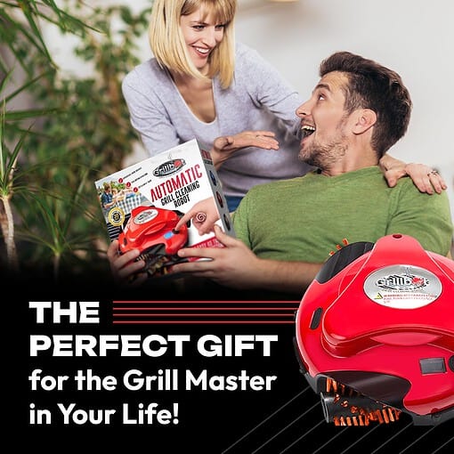 Grillbot Automatic Grill Cleaning Robot (Red Grillbot + Carry Case, Grillbot Bundle)