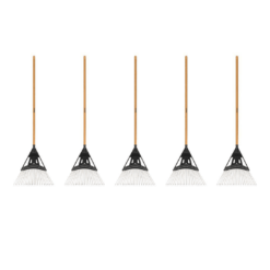 Anvil 5-Piece 47 in. L Wood Handle 20 in. Poly Steel Leaf Rake Garden Tool Set