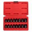 SUNEX TOOLS 3646 3/8 in. Drive Stubby Impact Hex Driver SAE and Metric Set (16-Piece)