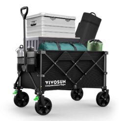 VIVOSUN Collapsible Folding Wagon, Outdoor Utility, Black