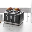 Russell Hobbs TR9450BR Coventry 4-Slice Toaster, Black, Included Warming Rack