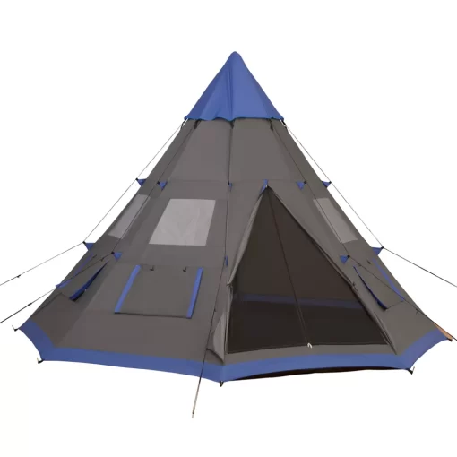 Outsunny 12Ft Camping Tent 6-7 Person 4 Season with 8 Mesh Windows, Outdoor Tent
