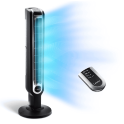 Lasko 2511 Oscillating Tower Fan, 3 Quiet Speeds, Timer, Remote Control, for Bedroom, Kitchen, Office, 36", Black