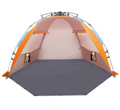 Oileus X-Large 4 Person Beach Tent Sun Shelter - Portable Sun Shade Instant Tent for Beach, Orange