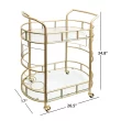 Better Homes & Gardens Fitzgerald Bar Cart with Matte Gold Metal Finish, 2-Tiers