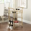 Better Homes & Gardens Fitzgerald Bar Cart with Matte Gold Metal Finish, 2-Tiers