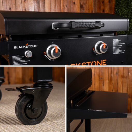 Blackstone 2-Burner 28” Propane Griddle with Hood and Omnivore Griddle Plate
