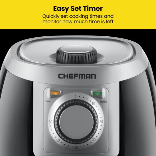 CHEFMAN Small Compact Air Fryer Healthy Cooking, 2 Qt, Nonstick, Black