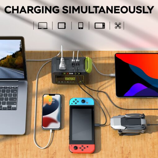 MARBERO Portable Power Station 88Wh Camping Lithium Battery Solar Generator Fast Charging with AC Outlet 120W Peak Power Bank