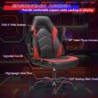 Sweetcrispy Computer Gaming Desk Chair - Ergonomic Office Executive Adjustable Swivel Task PU Leather Racing Chair, Black Red