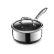 HexClad Hybrid Nonstick 2-Quart Saucepan with Tempered Glass Lid