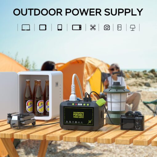 MARBERO Portable Power Station 88Wh Camping Lithium Battery Solar Generator Fast Charging with AC Outlet 120W Peak Power Bank