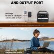 Anker 521 Portable Power Station Upgraded with LiFePO4 Battery, 256Wh 6-Port PowerHouse, 2 AC Outlets