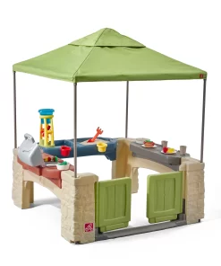 Step2 All-Around Playtime Patio with Canopy with 16 Play Accessories Playhouse Kids Outdoor Toys
