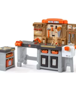 Step2 Pro Play Toddler Workshop & Utility Bench and Plastic Kid Tool Bench and 76 piece Playset