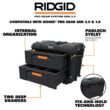 RIDGID 257068 2.0 Pro Gear System 22 in. XL 4 Drawers Modular Tool Box Storage