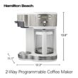 Hamilton Beach 49933 2-Way 12 Cup Programmable Drip Coffee Maker & Single Serve Machine, Glass Carafe, Auto Pause and Pour, White