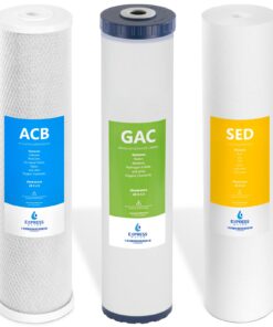EXPRESS WATER FLTWH2045CGS1 Whole House Replacement Water Filter Set, 3 Count (Pack of 1), White