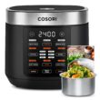 COSORI Rice Cooker 10 Cup, 18 Functions Fuzzy Logic Rice Maker with Stainless Steel Steamer Basket, Black