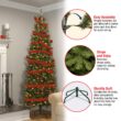 National Tree Company Artificial Pre-Lit Slim Christmas Tree, Green, Kingswood Fir, White Lights, Includes Stand, 6.5 Feet National Tree Company Artificial Pre-Lit Slim Christmas Tree, Green, Kingswood Fir, White Lights, Includes Stand, 6.5 Feet