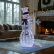 VEIKOUS 53.1-in Snowman Free Standing Decoration with White LED Lights