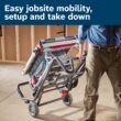 Bosch 10-in 15-Amp 12-Volt Corded Portable Jobsite Table Saw with Foldable Rolling Stand