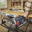 Bosch 10-in 15-Amp 12-Volt Corded Portable Jobsite Table Saw with Foldable Rolling Stand