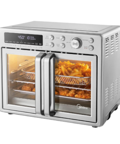 Midea Flexify French Door Toaster Oven Air Fryer Combo, 26.4 QT, Extra Large Air Fryer Countertop Oven 10-in-1 Combo, Stainless Steel