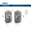 Schlage Camelot Satin Nickel Electronic Deadbolt and Handleset with Keypad