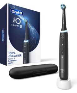 Oral-B iO Series 5 Rechargeable Electric Toothbrush with Visible Pressure Sensor to Protect Gums, Black