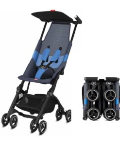 gb Pockit Air All Terrain Ultra Compact Lightweight Travel Stroller with Breathable Fabric in Night Blue