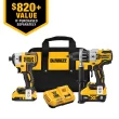 DEWALT XR POWER DETECT 2-Tool 20-Volt Max Brushless Power Tool Combo Kit with Soft Case (2-Batteries and charger Included)