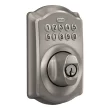 Schlage Camelot Satin Nickel Electronic Deadbolt and Handleset with Keypad