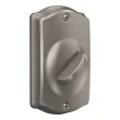 Schlage Camelot Satin Nickel Electronic Deadbolt and Handleset with Keypad