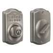Schlage Camelot Satin Nickel Electronic Deadbolt and Handleset with Keypad