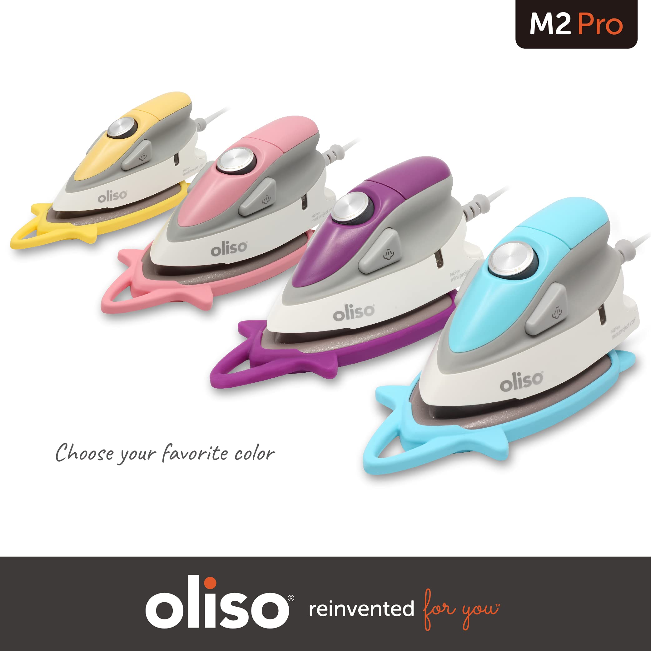 7163KOxz7iL Oliso M2 Mini Project Steam Iron with Solemate - for Sewing, Quilting, Crafting, and Travel, Turquoise