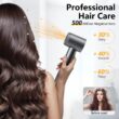 Hair Dryer, 160000 RPM Professional High-Speed Blow Dryer 500 Millions Negative Ionic Care Hair Dryer, Gray