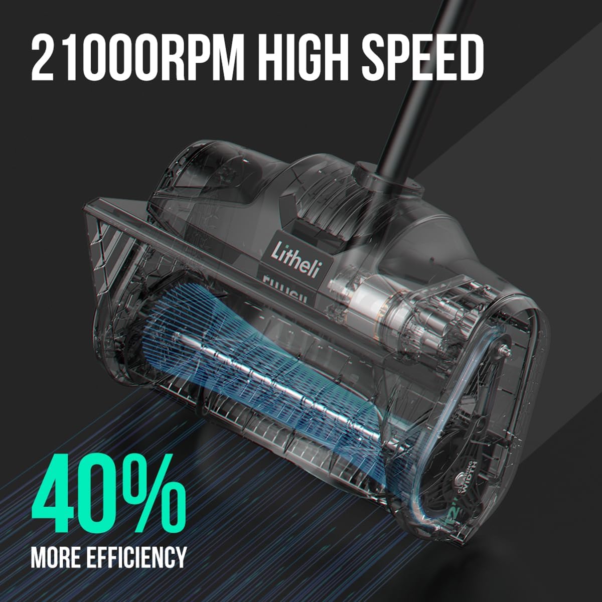 71eD0h5AJbL._AC_SL1200_ Litheli Cordless Electric Snow Shovel, 20V 12-Inch Snow Thrower with Adjustable Auxiliary Handle, 4.0Ah Battery Included 