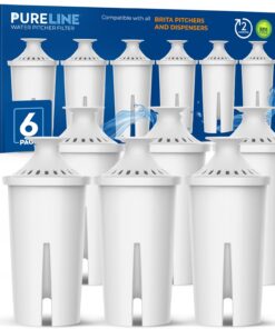 Pureline Replacement for Brita Filter, Pitchers and Dispensers, Classic 35557, OB03, Mavea 107007, (6 Pack)
