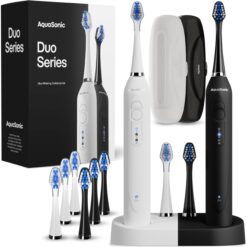 Aquasonic Duo Dual Handle Ultra Whitening 40,000 VPM Wireless Charging Electric ToothBrushes