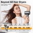 Hair Dryer, 160000 RPM Professional High-Speed Blow Dryer 500 Millions Negative Ionic Care Hair Dryer, Gray