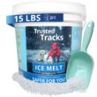 Ice Melt, Pet Safe Ice Melt, 15 LBS Premium Snow Melter, Pure Magnesium Chloride, Safer for Pets, Concrete, Effective to -35 F, 15 lb