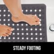 GORILLA GRIP Patented Bath Tub Shower Mat, 35x16 Washable Bathtub Floor Mats, Charcoal Opaque