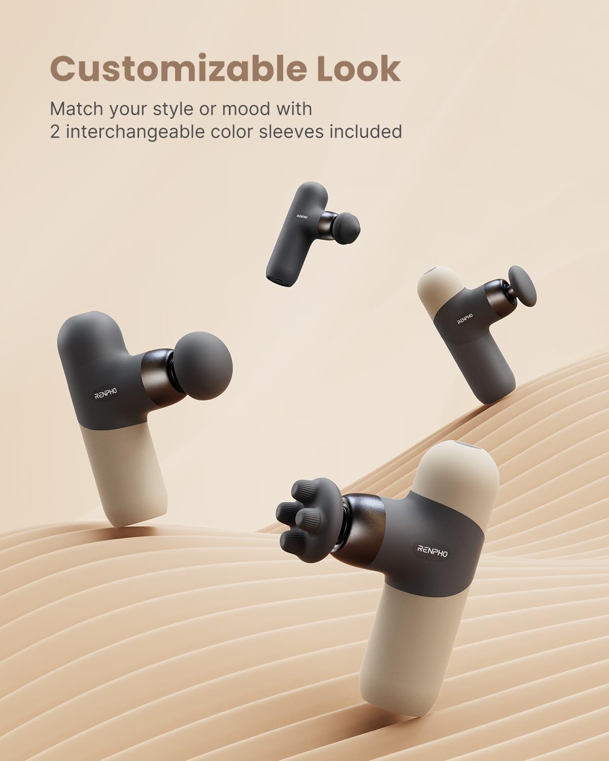 61Xsb-62nWL._AC_SL1500_ RENPHO Mini Thermal Massager with Heat, FSA HSA Eligible Portable Deep Tissue Percussion Massager, Grey