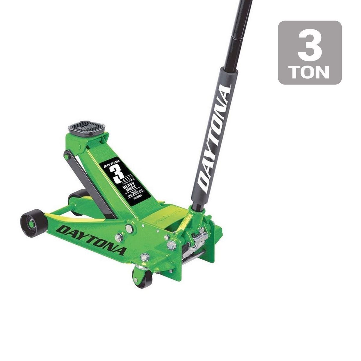 64783_W3 DAYTONA 3 Ton Professional Floor Jack with RAPID PUMP, Green