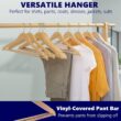 Amber Home 30 Pack Wooden Coat Hangers, Natural Wood Suit Hangers with Non Slip Pant Bar (Natural, 30)