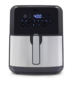 Oster DiamondForce Nonstick XL 5 Quart Digital Air Fryer, 8 Functions with Digital Touchscreen Stainless Steel