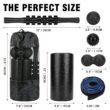 BORNEW Foam Roller Set - High Density Back Roller, Muscle Roller Stick, 2 Foot Fasciitis Ball